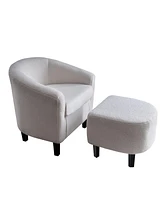 Benton 27" Fabric Barrel Chair and Ottoman, Created for Macy's