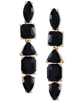 Guess Mixed Cut Crystal Linear Drop Earrings