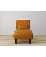 Newport 23.5" Pu Leather Channel Tufted Chaise Lounge, Created for Macy's
