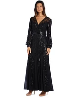 R & M Richards Petite Sequined Gown