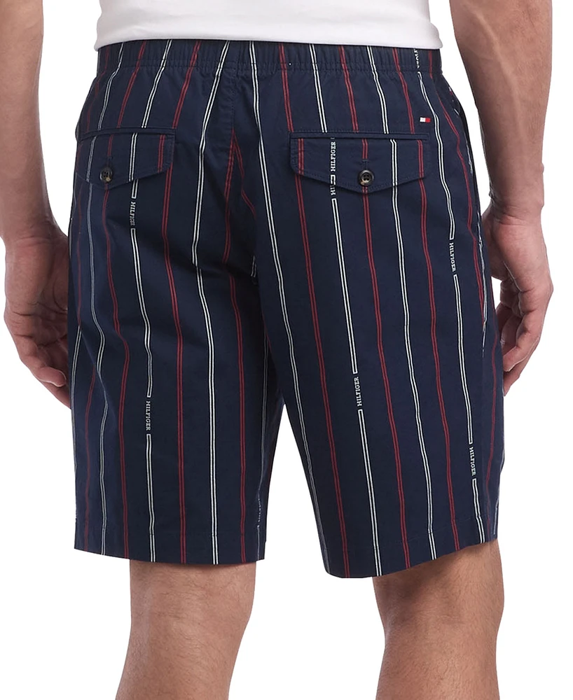 Tommy Hilfiger Men's Brooklyn Straight Fit Foulard Striped 9" Shorts