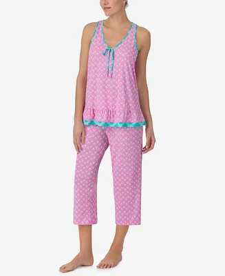 Ellen Tracy Women's Sleeveless Cropped Pj Set