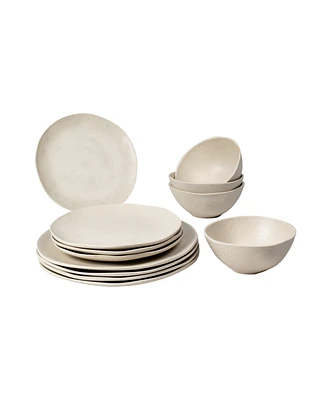 Coupe Wheat 12 Piece Dinnerware Set, Service for 4