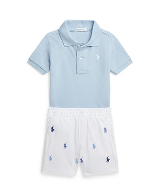 Polo Ralph Lauren Baby Boys Mesh Shirt and Short Set