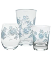 Fiesta Botanical Floral 15-Ounce Dof Double Old Fashioned Glass Set of 4