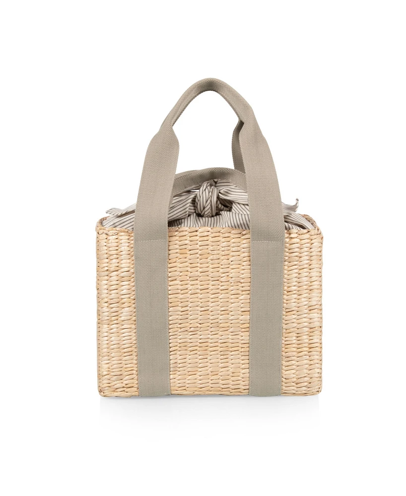 Picnic Time Parisian Woven Seagrass Insulated Tote Bag