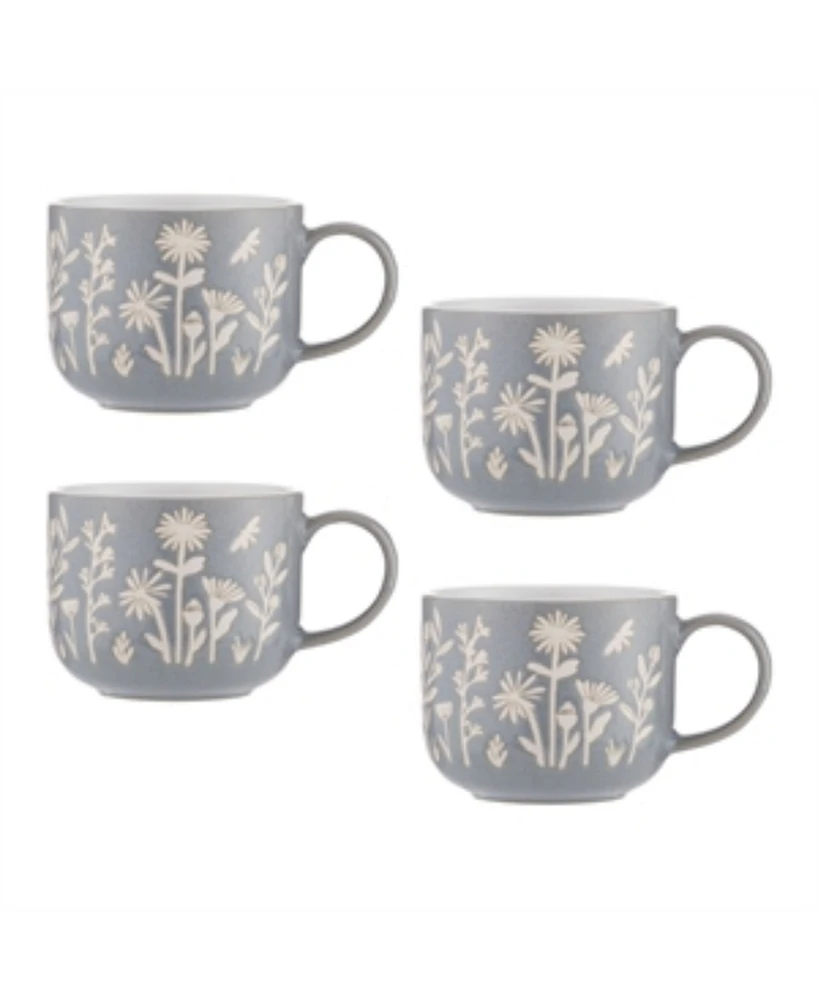 Mason Cash In The Meadow Set of 4 Blue Daisy Mugs