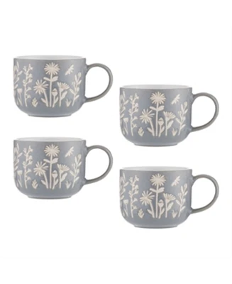 Mason Cash In The Meadow Set of 4 Blue Daisy Mugs