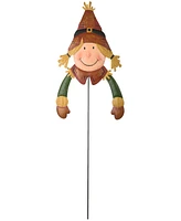 National Tree Company 26" Scarecrow Girl Garden Stake Outdoor Decoration, Autumn Collection