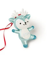 Holiday Lane Baby's First Blue Glass Deer Ornament, Created for Macy's