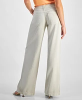 Guess Women's Embellished Mid Rise Wide Leg Jeans