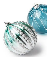 Holiday Lane Seaside Clear Blue & Silver Shatterproof Ornaments, Set of 6