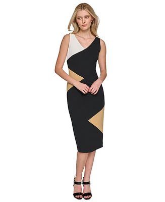 Karl Lagerfeld Paris Women's Colorblocked Midi Dress