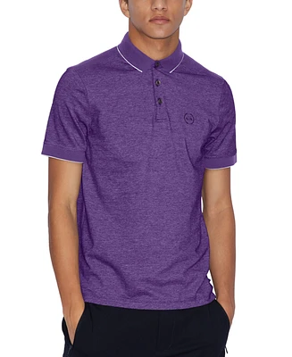 A|X Armani Exchange Men's Slim Fit Two-Tone Short-Sleeve Logo Polo Shirt