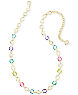 Kendra Scott 14k Gold-Plated Multicolor Chain Link Collar Necklace, 15-1/2" + 3" extender
