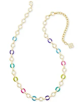 Kendra Scott 14k Gold-Plated Multicolor Chain Link Collar Necklace, 15-1/2" + 3" extender