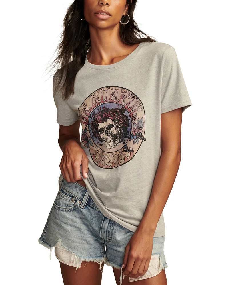 Lucky Brand Women's Grateful Dead Crest Classic Crewneck T-Shirt