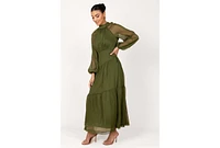 Women's Petal and Pup Julip Sheer Long Sleeve Maxi Dress