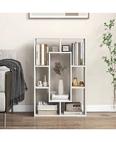 Costway 7-Cube Geometric Bookshelf with Anti-Toppling Device Modern Open Bookcase