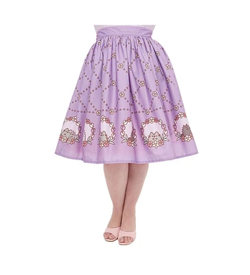 Unique Vintage Plus Printed Woven Gellar Swing Skirt