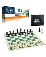 We Games Tournament Chess Set, Roll-up Board, Weighted Pieces 3.75 in. King