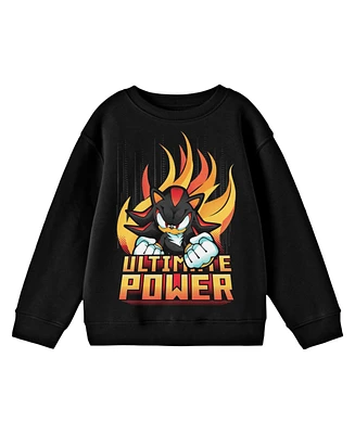 Sonic the Hedgehog Boys Bioworld Knuckles "Ultimate Power" Youth Black Crew Neck Sweatshirt