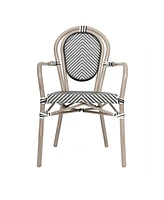 Merrick Lane Mael Set Of Four Stacking Thonet Bistro Style Chair With Arms, Textilene Seat