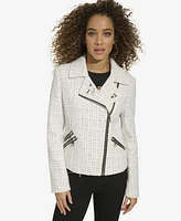 Karl Lagerfeld Women's Tweed Moto Jacket