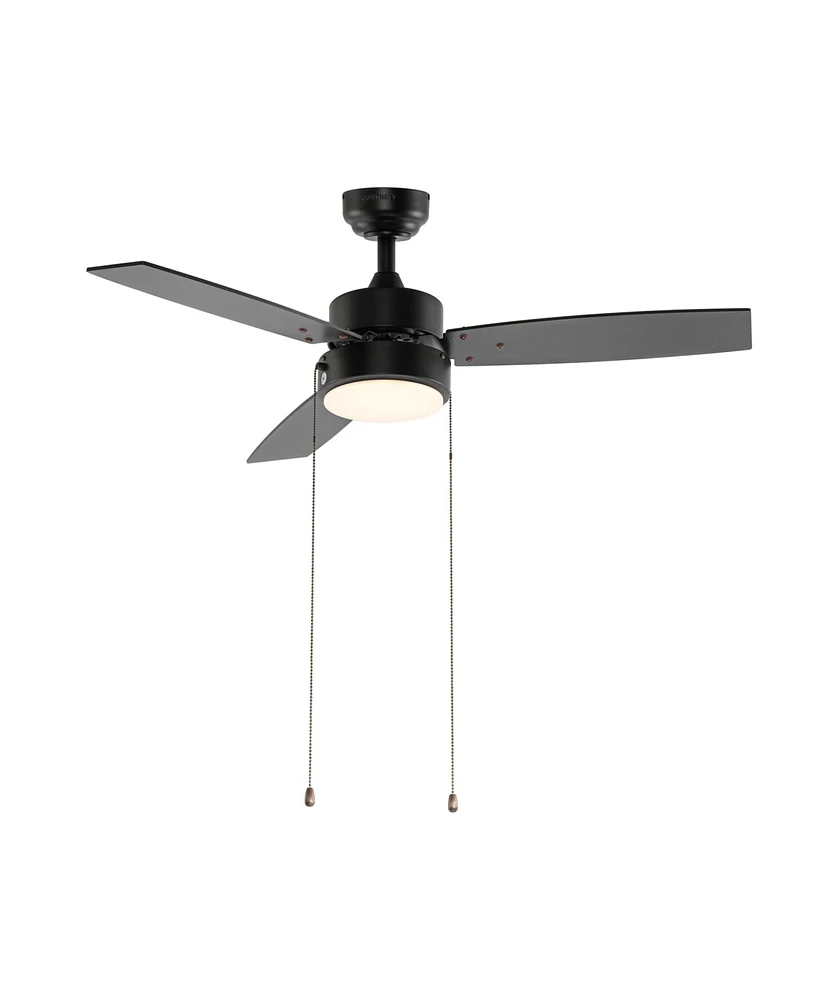 Jonathan Y Blair 42" 1-Light Modern Minimalist 3-Speed Iron Height Adjustable Integrated Led Ceiling Fan with Pull Chains, Black