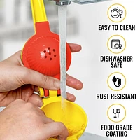 Metal 2-In-1 Lemon Squeezer Manual - Sturdy