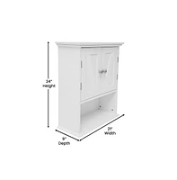 Merrick Lane Delilah Wall Mounted Bathroom Medicine Cabinet With Adjustable Shelf, Lower Open And Magnetic Closure Doors