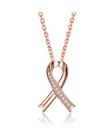 GiGiGirl Teens/Young Adults 18K Rose Gold Plated with Clear Cubic Zirconia Infinity Pendant