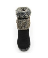 Minnetonka Women's Everett Faux Fur Trim Mid-Calf Boots