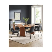 Leather Dining Chairs Set of 2, Comfortable Upholstered Seat with Metal Legs Swivel Leveling Feet