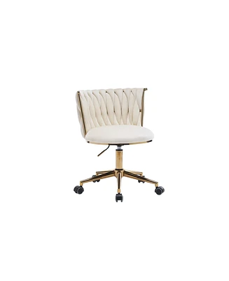 Simplie Fun Adjustable Swivel Office Desk Chair - Beige