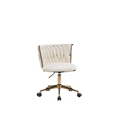 Simplie Fun Adjustable Swivel Office Desk Chair - Beige