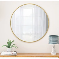 Streamdale Furniture Gold Metal Framed 36" Round Wall Mirror