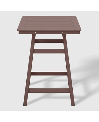 WestinTrends Square Outdoor Patio Counter High Bistro Bar Table With Umbrella Hole
