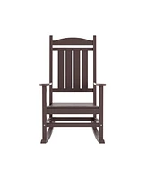 WestinTrends 3 Piece Outdoor Porch Rocking Chairs with Round Side Table Set