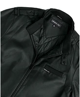 Members Only Men's Faux Leather Iconic Racer Jacket