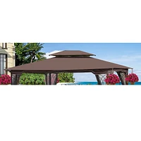 Simplie Fun 13 X 10FT Patio Double Roof Gazebo Replacement Canopy Top Fabric