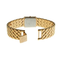 Swiss Edition Women's Luxury 23K Gold Plated Small Square Weave Bracelet