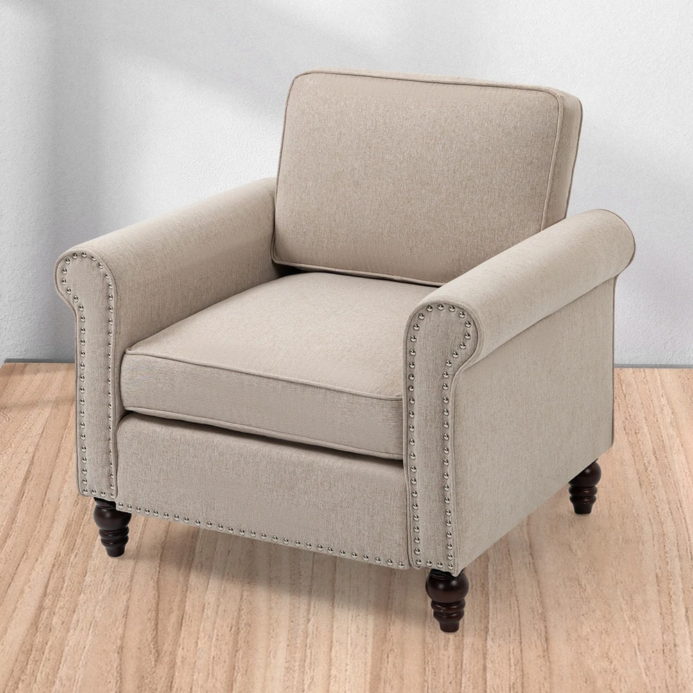 Streamdale Furniture Modern Upholstered Accent Chair Armchair, Fabric Reading Living Room Side Chair, Single Sofa