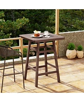 WestinTrends 42" Square Outdoor Patio Bistro Bar Table With Umbrella Hole