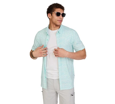 WearFirst Men's High Tide Short Sleeve Button Up Shirt