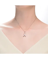 Unique Pear-shaped Pendant Necklace with Colored Cubic Zirconia