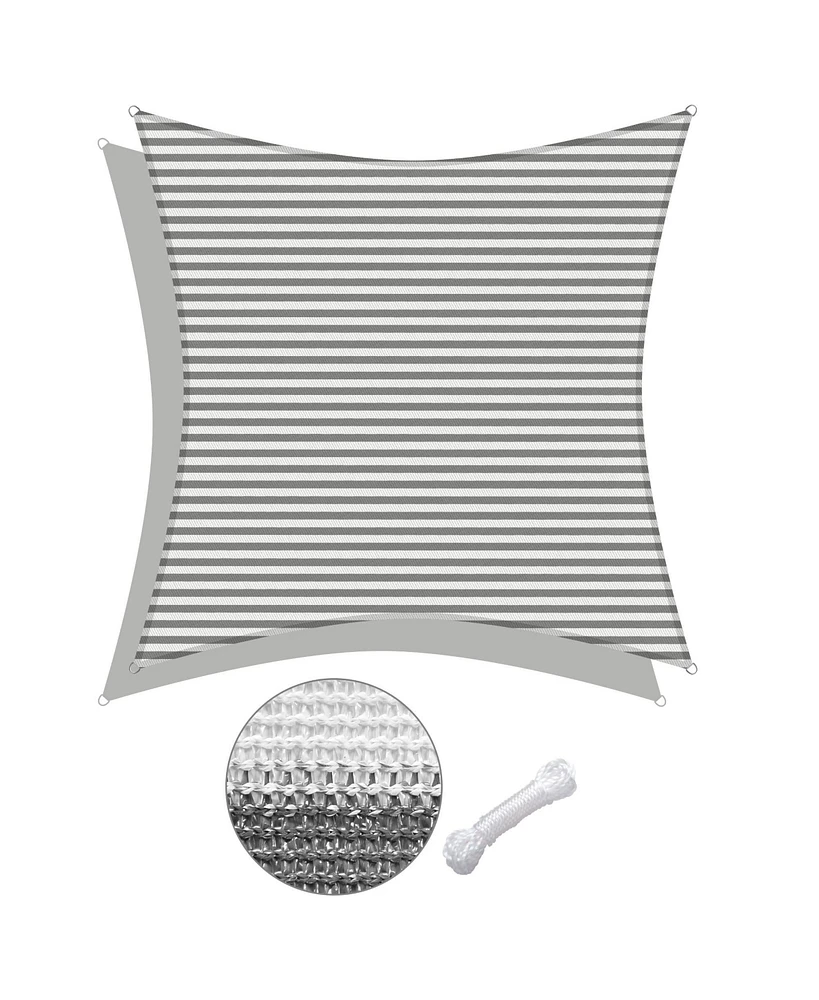 16x16 Ft 97% Uv Block Square Sun Shade Sail Hdpe Canopy Patio Park Backyard