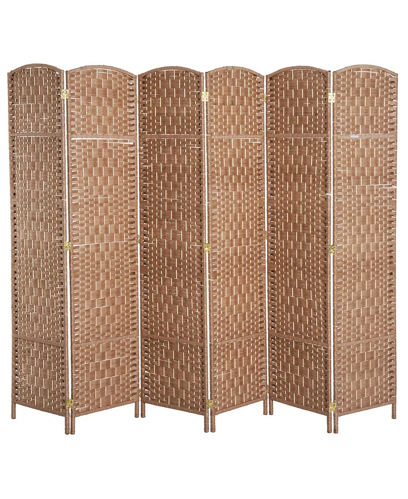 Homcom Panel Resin Wicker Folding Room Divider Privacy Screen Home Office Decor