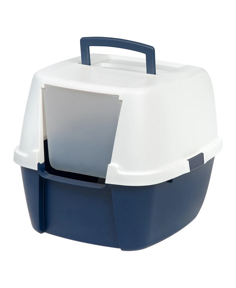 Iris Jumbo Hooded Litter Box without Scoop, Navy