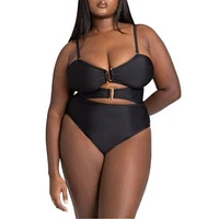 Eloquii Plus Size Strapless Hardware Detail One Piece